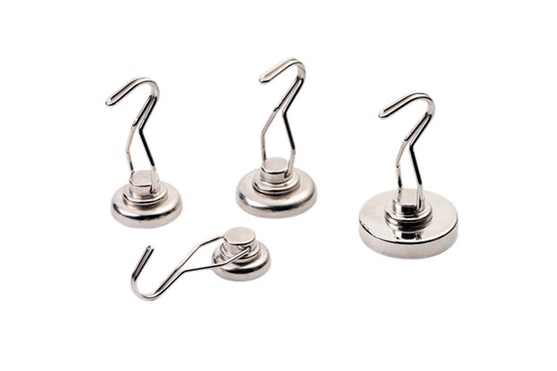 Neodymium Pot Magnets With Swivel Hooks